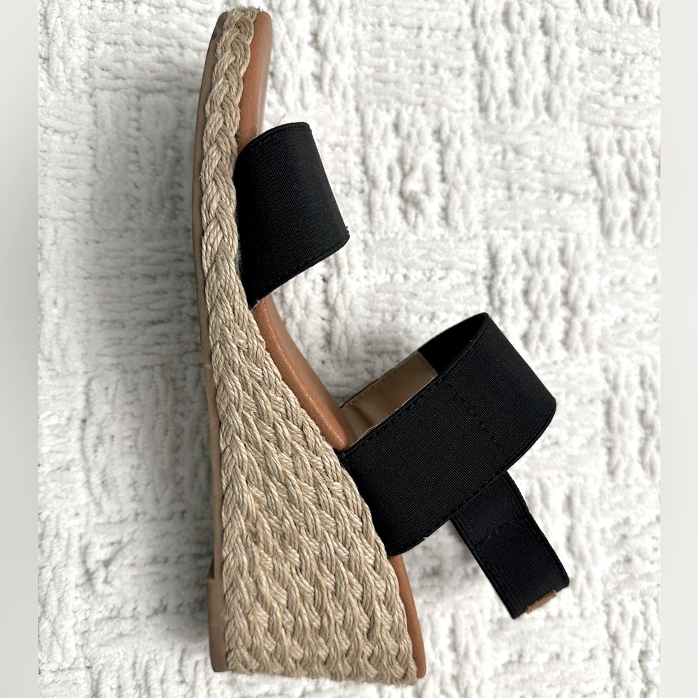 TOMMY BAHAMA woven jute wedge espadrille sandal, size 9